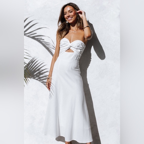 Petal & Pup Dresses & Skirts - PETAL & PUP ROSETTA WHITE MIDI DRESS B3058
